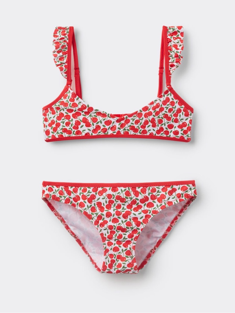Calzedonia Summer Cherry Print Two-Piece Bikini Set - Red & White NWT
